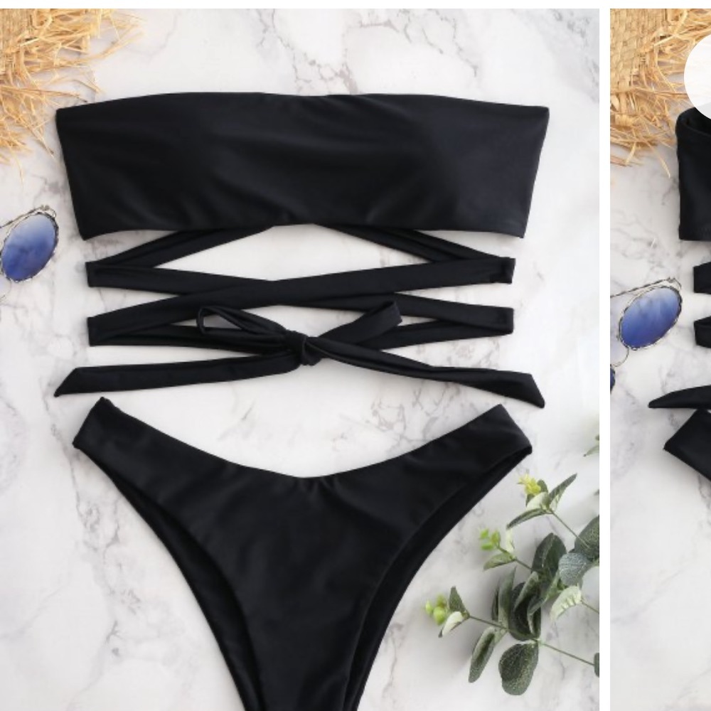 Bandeau wrap bikini top